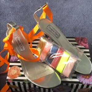 Lace up heels. .  Includes 13 colored laces.